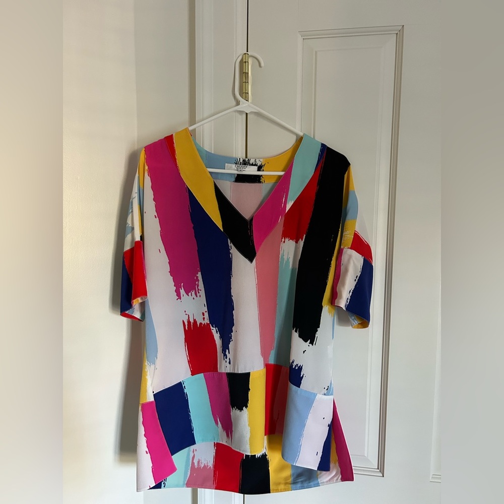 Crosby Patterned V Neck Top